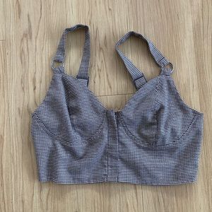 Target brand "Wild Fable" Brown Houndstooth Zip-Up Bralette